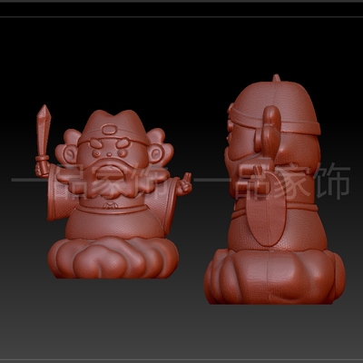 钟馗斩stl雕刻图圆雕图模型文件三维立体精雕图3d打印图