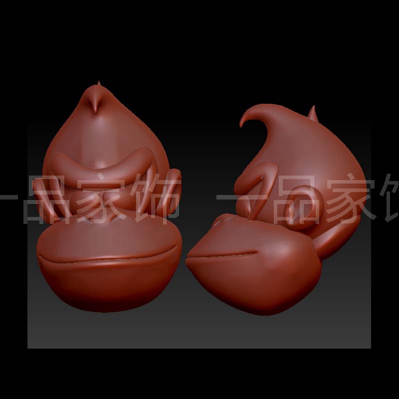 猩猩的头哦stl雕刻图圆雕图模型文件三维立体精雕图3d打印图