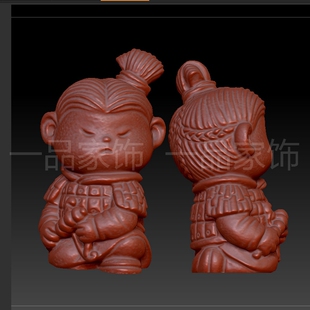 3未修糖葫芦兵马俑stl雕刻图圆雕图模型文件三维立体精雕图3d打印