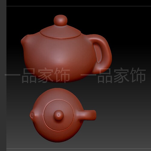 12不可分把把胡茶壶stl雕刻图圆雕图模型文件三维立体精雕图3d