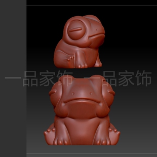8改大眼睛青蛙stl雕刻图圆雕图模型文件三维立体精雕图3d打印图