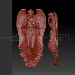 11天使的墙挂stl格式圆雕图雕刻图模型文件三维立体图3d