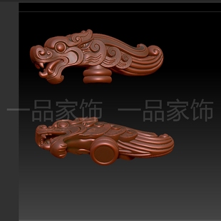 398新龙头拐杖stl雕刻图圆雕图模型文件三维立体精雕图3d打印