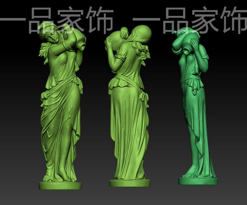 流水喷泉女 stl雕刻图圆雕图模型文件三维立体精雕图3d打印图纸