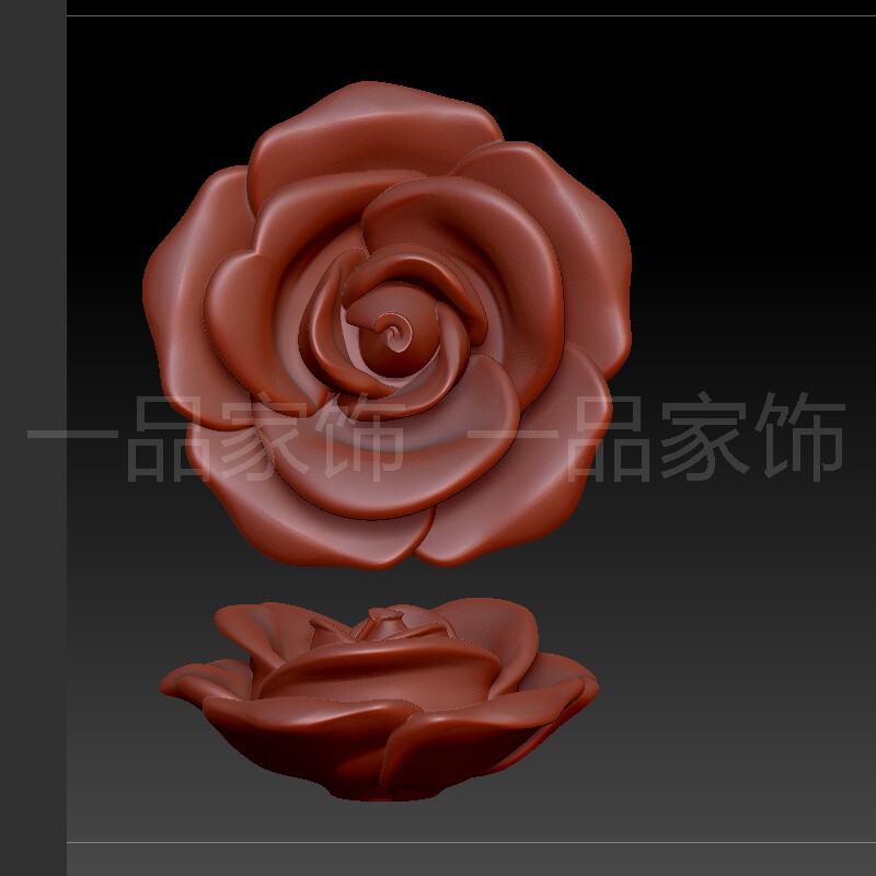 4玫瑰花的是stl格式圆雕图雕刻图模型文件三维立体精雕图3d