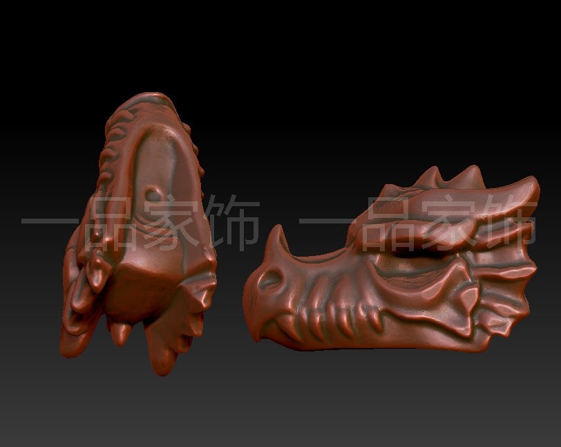 了龙头stl雕刻图圆雕图模型文件三维立体精雕图3d打印图纸