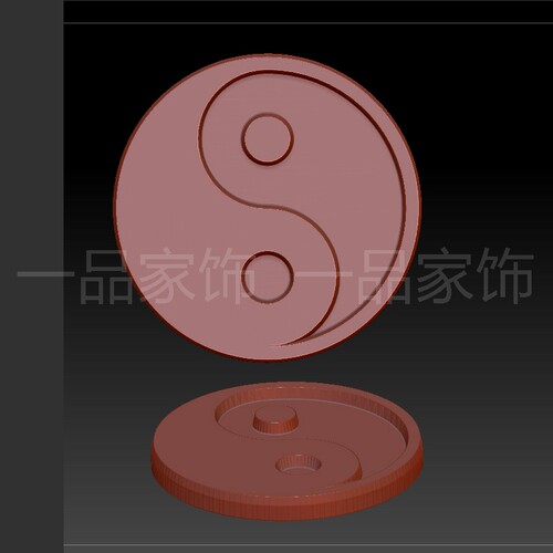 8八卦芯stl格式圆雕图雕刻图模型文件三维立体精雕图3d