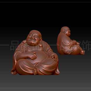 改了弥勒佛stl雕刻图圆雕图模型文件三维立体精雕图3d打印图