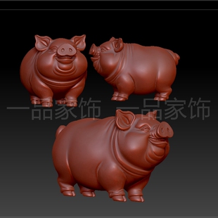 68大肥猪stl雕刻图圆雕图模型文件三维立体精雕图3d