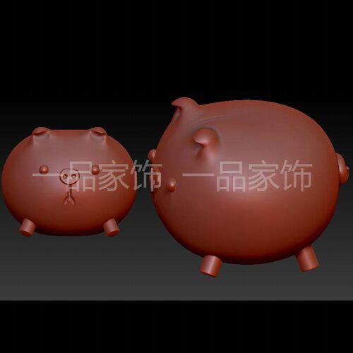 小猪猪stl雕刻图圆雕图模型文件三维立体精雕图3d打印图纸