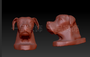 狗头圆雕图核雕图stl模型三维图立体图精雕图3d打印非实物