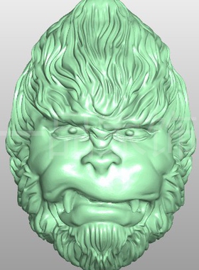 新猴子头圆雕图核雕图stl模型三维图立体图精雕图3d打印非实物