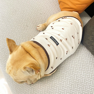 双色卡通英法斗泰迪恶霸犬巴哥西高地胖狗卫衣服可爱透气不沾毛夏
