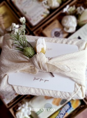 新品森系奶白色系风吕敷户外派对婚礼商务活动成品桌礼喜糖礼