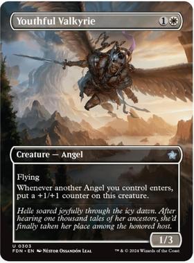 【铃铛卡牌】万智牌 英文 基石 FDN 异画闪 银 年轻女武神 303