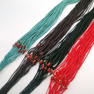 吊坠绳可调节细绳吊坠挂绳玉绳手工编织水晶挂件朱砂饰品挂绳