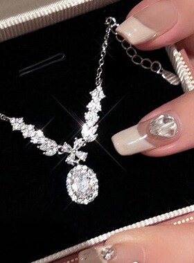 珍珠项链ins感百搭蝴蝶吊坠钛钢不掉色项链女夏饰品 义乌配饰