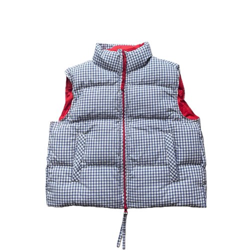 【红蓝格】蓝色格子直充H型羽绒马甲