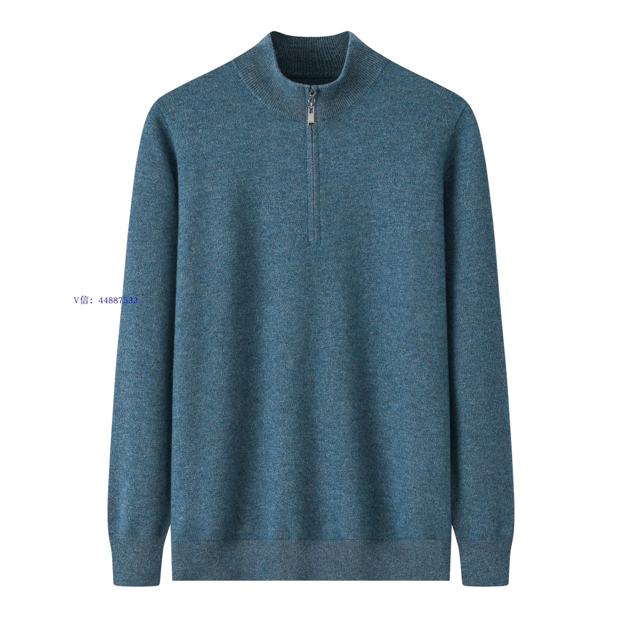 鄂尔多斯市产纯色羊绒衫男半高领拉链加厚基础休闲秋冬保暖毛衣