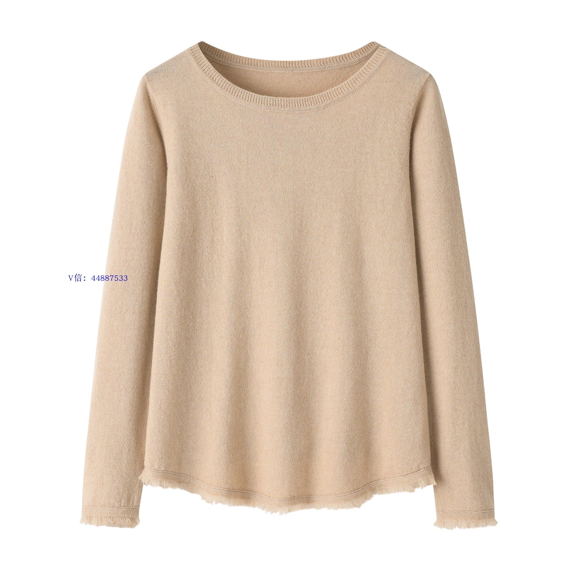 鄂市100纯山羊绒衫女士圆领加厚时尚流苏宽松休闲针织毛衣秋新款