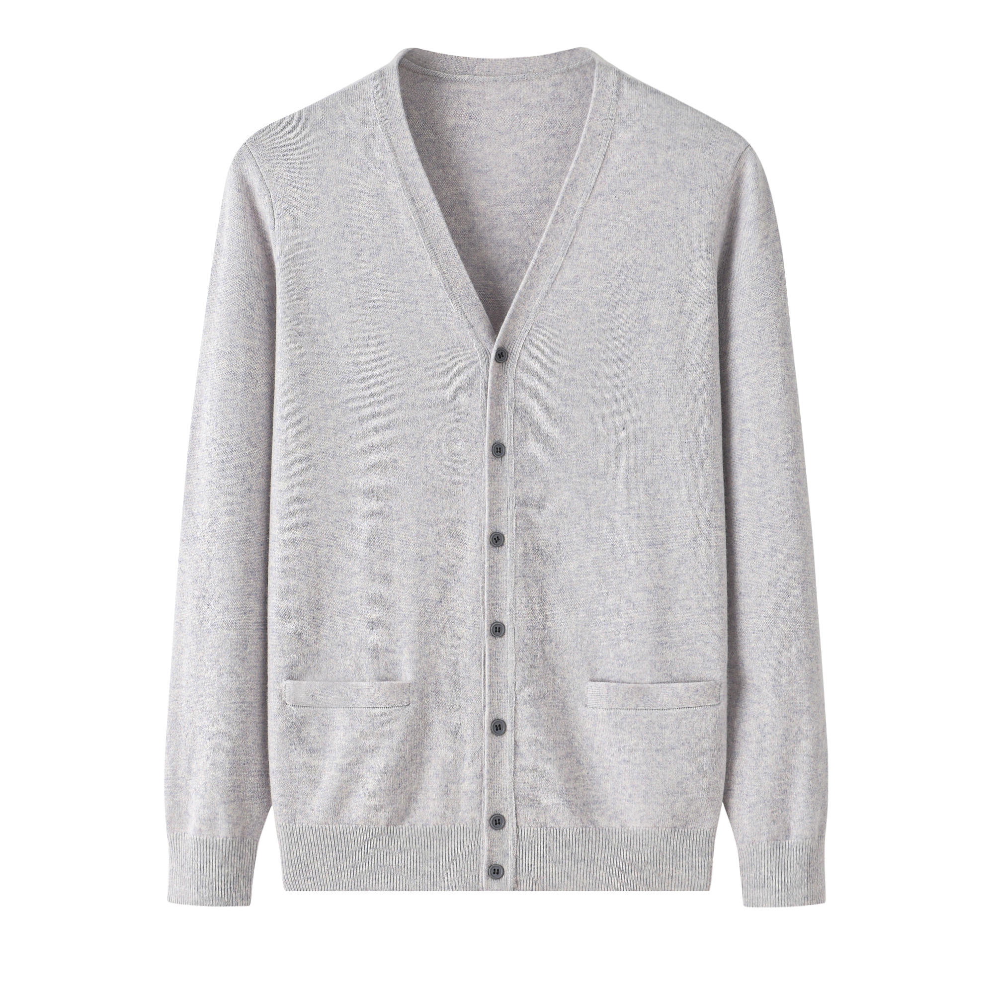 鄂尔多斯市产100羊绒衫男开衫V领纯色基础款打底衫毛衣针织毛衫