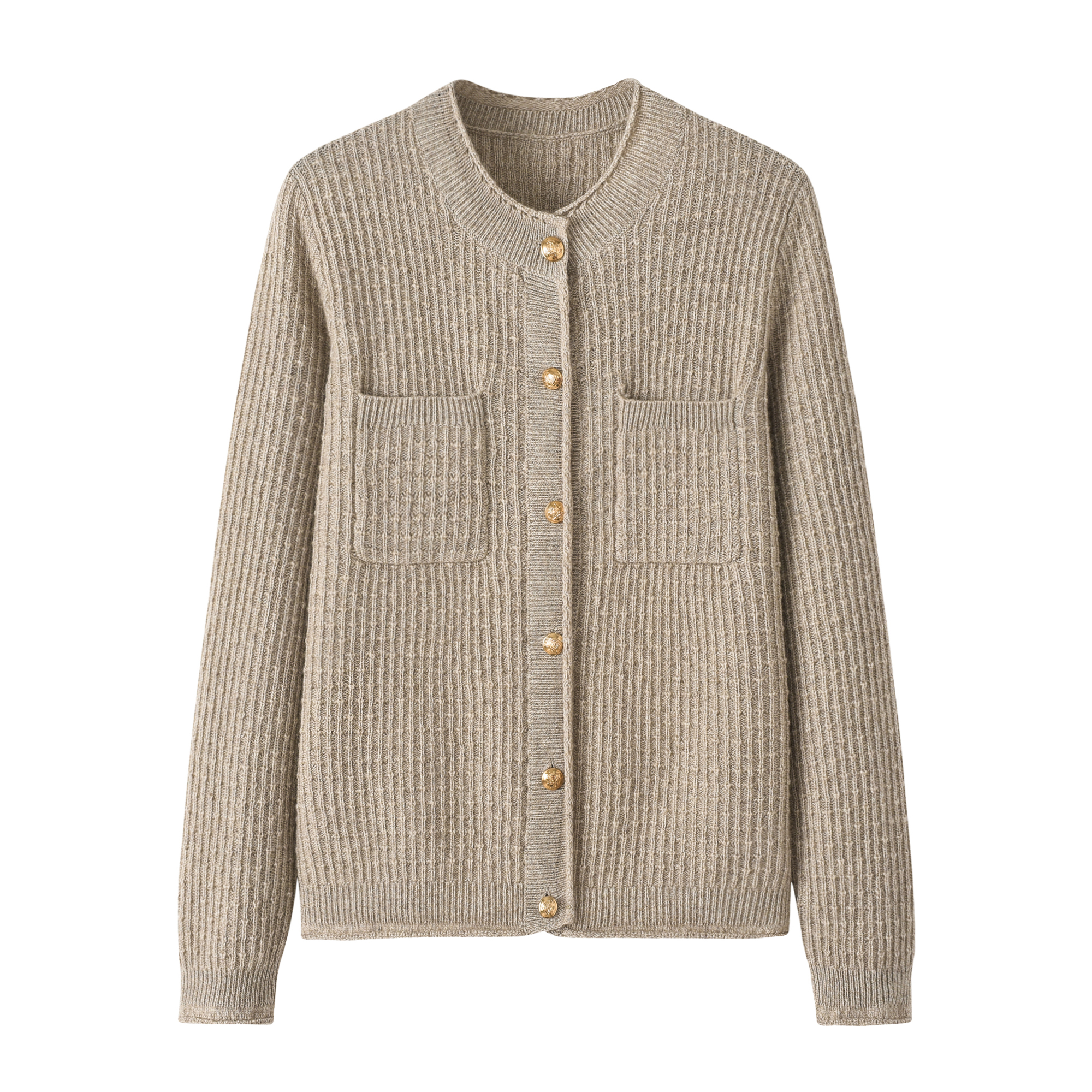 矜贵又洋气~鄂尔多斯市羊绒衫女开衫圆领加厚宽松大码毛衣外套