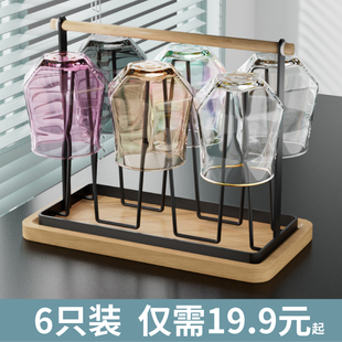网红耐热彩色玻璃杯ins高颜值女家用喝水杯子饮料杯果汁杯啤酒杯