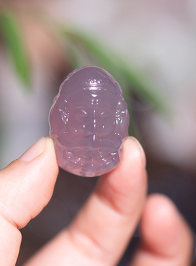 天然帝王紫玛瑙象神招财吊坠