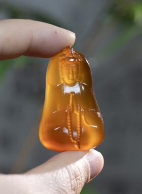 天然北红玛瑙逊克观音吊坠