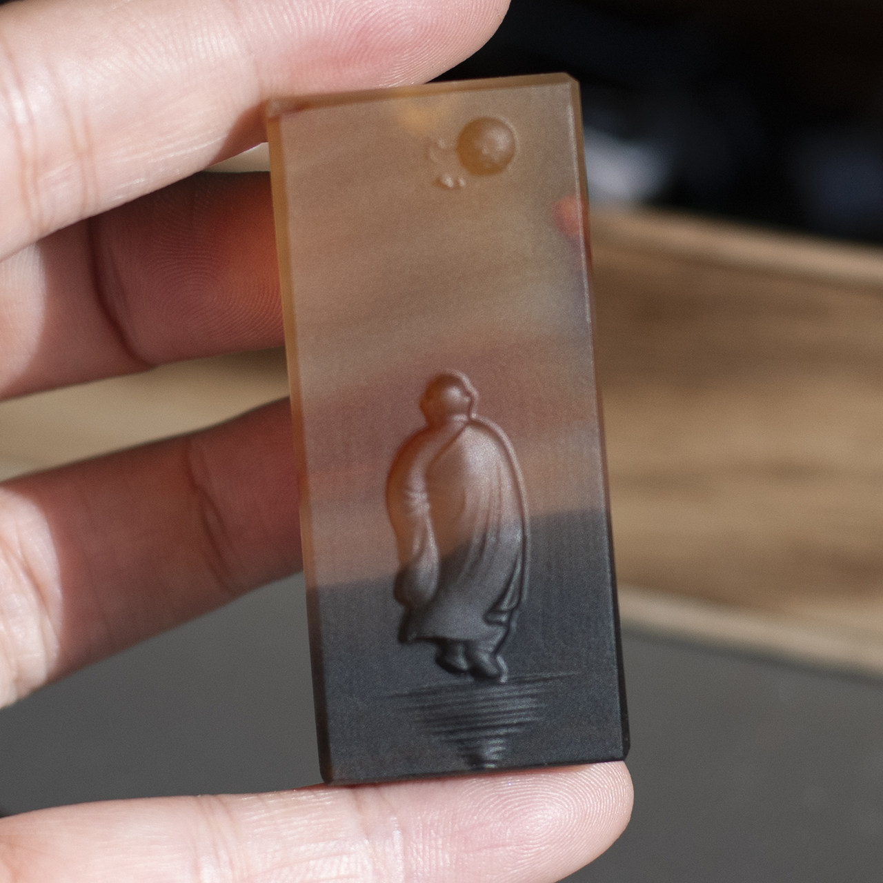 天然玛瑙悟道吊坠俏色玲珑剔透无相佛男女百搭挂件礼物静心项链