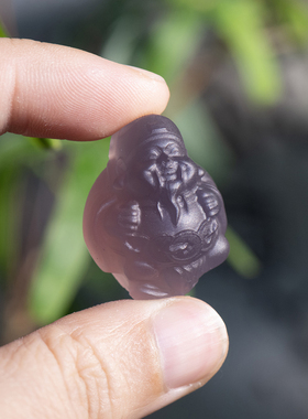 天然玛瑙帝王紫五路财神吊坠