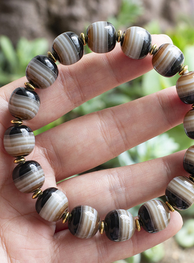 天然缠丝玛瑙手链老形桶珠路路通天珠天眼一线药师包邮男女民族风