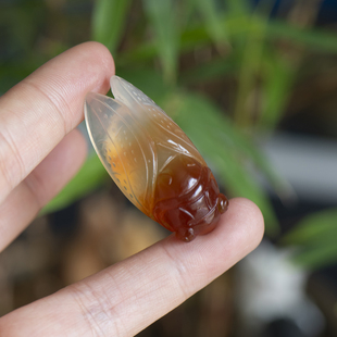 天然玛瑙吊坠项链一鸣惊人项坠金榜题名坠挂件男女款考公上岸知了