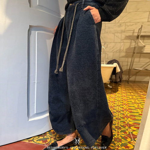 洋气新店REDMEMORY穿搭博主の精髓~ 植绒牛仔 VIG本命香蕉裤