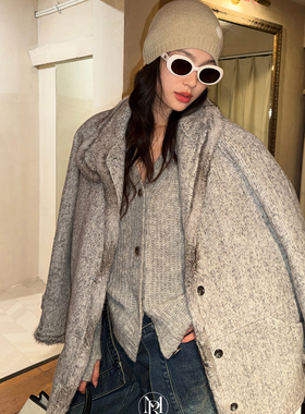 洋气新店REDMEMORY隔绝冷空气 雪国随记 恋冬兔毛立领羊毛大衣