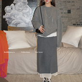 洋气新店REDMEMORY实穿精裁 本期重工澳洲羊毛层叠半裙