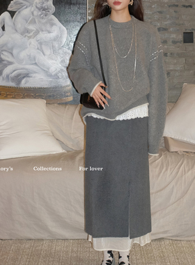 洋气新店REDMEMORY实穿精裁 本期重工澳洲羊毛层叠半裙