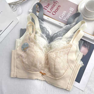 古妃1088超薄大胸显小无钢圈文胸半月衬上托透气聚拢收副乳内衣女