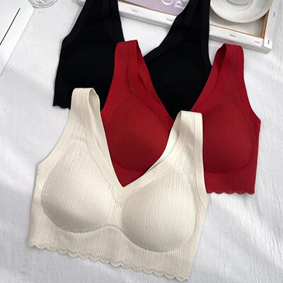 云感提花无钢圈亲肤美背舒适文胸