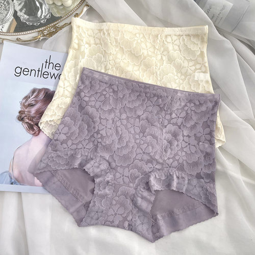 古妃高腰大版舒适提花微压内裤