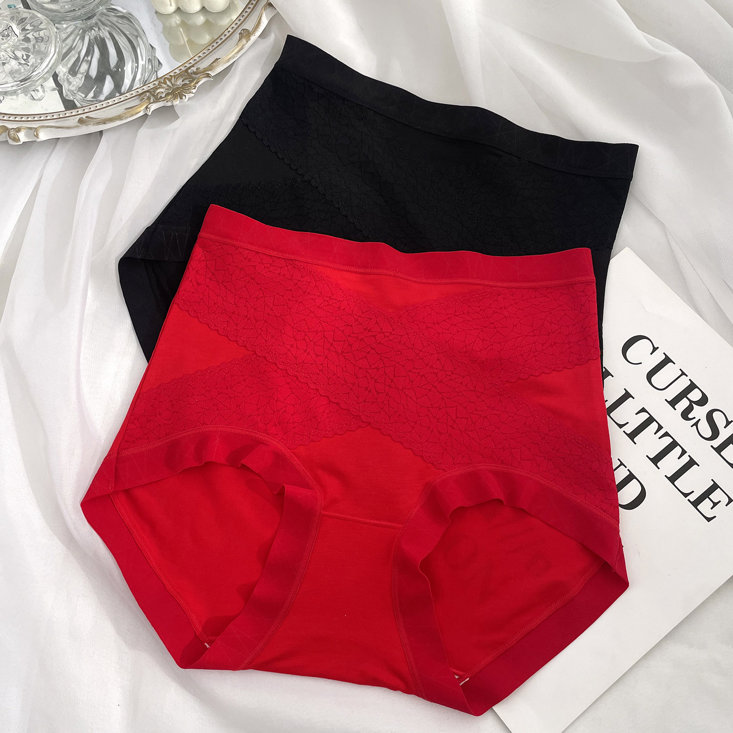 兰精莫代尔高腰交叉微收腹内裤女宽松大版舒适透气三角裤古妃2032,女士内衣/男士内衣/家居服,女三角裤,淘宝优惠券,粉丝福利购,淘宝优惠卷