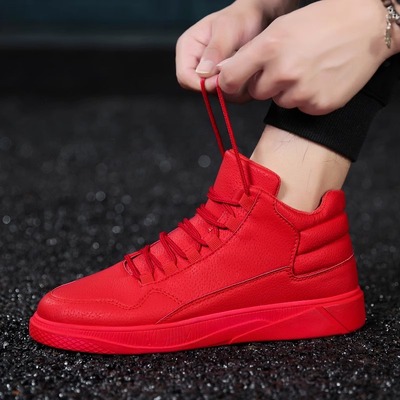 2025新款男鞋秋冬款男士本命年红色鞋子运动板鞋休闲鞋潮鞋子男款