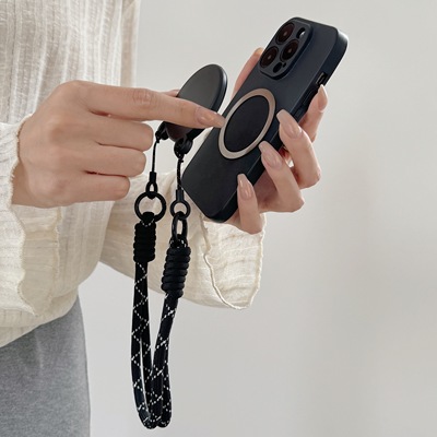 创意时尚手机手绳N52强力磁吸手机挂绳支架短款可拆卸熊头女款