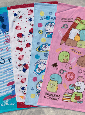 36x76cm小猫角落叮当史迪Z仔纱布纯棉全棉面巾洗脸巾长毛巾