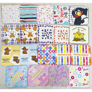 20cm*20cm日单鸟猫头鹰花朵小熊外贸纯棉全棉加厚小方巾小毛巾