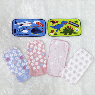 10x19cm 20cm日单小恐龙飞机全棉纱布儿童口袋迷你小方巾手帕毛巾