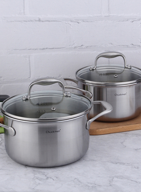 chockmen卓德铭18/10不锈钢加厚双耳汤锅熬粥煲汤电磁炉燃气通用