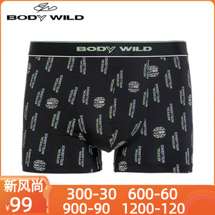 印花四角裤 ZBN23ZX1 内衣中腰平角裤 BODY 数码 新品 WILD男士 男士