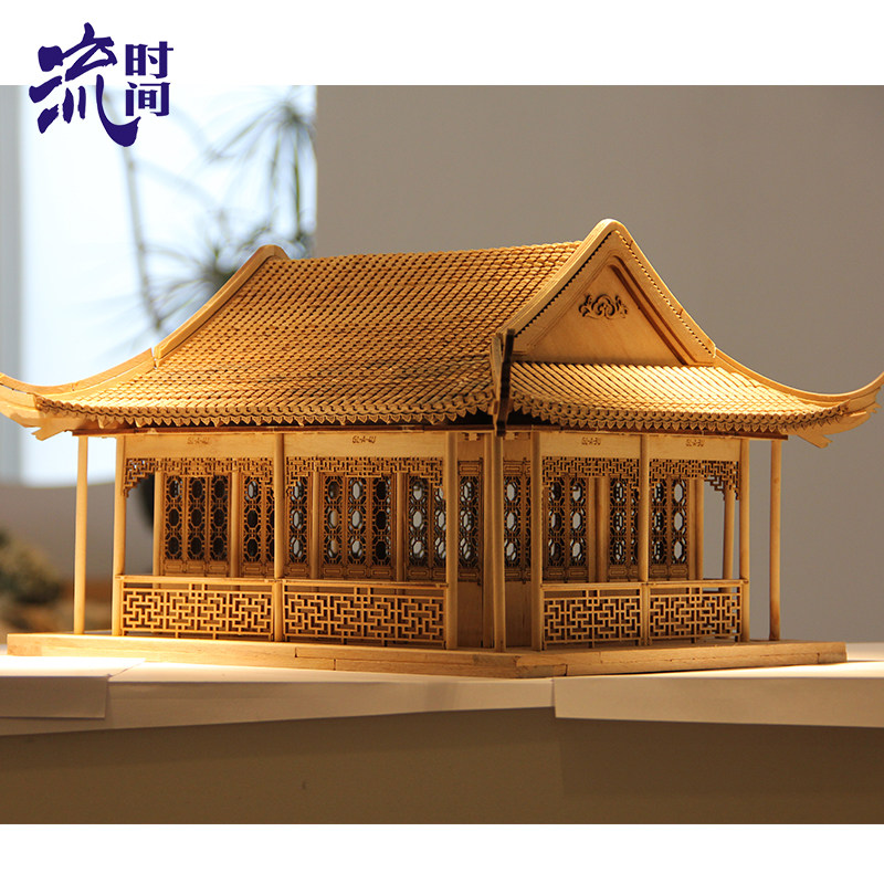 流时间新中式禅意古建筑手工实木制拼装软装饰成品模型雕塑台摆件|ruв категории Домашний быт, украшения - от Buy2taobao.com для оказания профессиональной услуги покупки агента Taobao