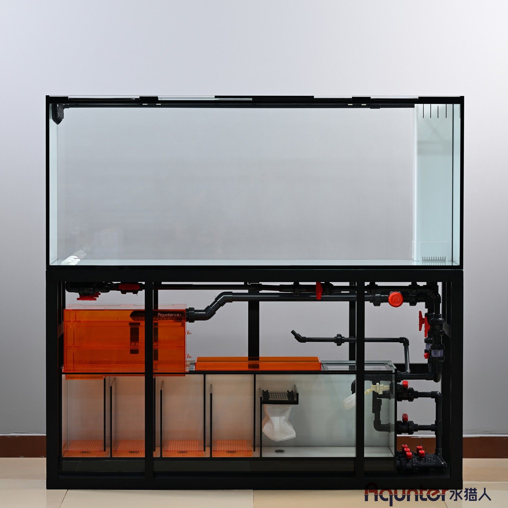 水猎人GE嵌入式超白底滤鱼缸定制